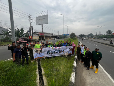 Pemerintah Kecamatan Kemang Gelar Bulan Bakti Gotong Royong Masyarakat (BBGRM) di Exit Tol Salabenda